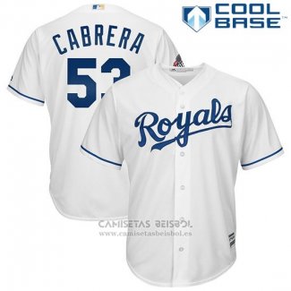 Camiseta Beisbol Hombre Kansas City Royals 53 Melky Cabrera Blanco Cool Base