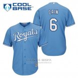 Camiseta Beisbol Hombre Kansas City Royals Lorenzo Cain 6 Powder Azul Alterno Cool Base