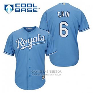 Camiseta Beisbol Hombre Kansas City Royals Lorenzo Cain 6 Powder Azul Alterno Cool Base