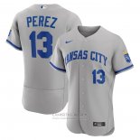 Camiseta Beisbol Hombre Kansas City Royals Salvador Perez 2022 Road Autentico Gris