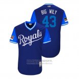 Camiseta Beisbol Hombre Kansas City Royals Wily Peralta 2018 LLWS Players Weekend Big Wily Azul