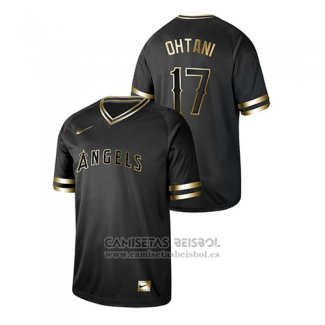 Camiseta Beisbol Hombre Los Angeles Angels Shohei Ohtani 2019 Golden Edition Negro