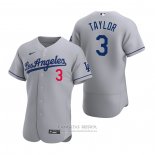 Camiseta Beisbol Hombre Los Angeles Dodgers Chris Taylor Autentico 2020 Road Gris