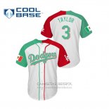 Camiseta Beisbol Hombre Los Angeles Dodgers Chris Taylor Cool Base Mexican Heritage Night Blanco