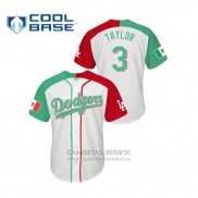 Camiseta Beisbol Hombre Los Angeles Dodgers Chris Taylor Cool Base Mexican Heritage Night Blanco