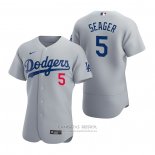 Camiseta Beisbol Hombre Los Angeles Dodgers Corey Seager Autentico 2020 Alterno Gris