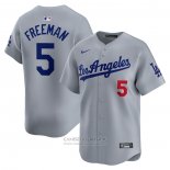 Camiseta Beisbol Hombre Los Angeles Dodgers Freddie Freeman Segunda Limited Gris