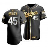 Camiseta Beisbol Hombre Los Angeles Dodgers Matt Beaty Black 2020 World Series Champions Golden Limited Authentic