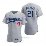 Camiseta Beisbol Hombre Los Angeles Dodgers Walker Buehler Autentico 2020 Alterno Gris
