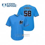 Camiseta Beisbol Hombre Miami Marlins Dan Straily Cool Base Alterno 2019 Azul