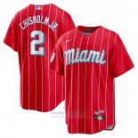 Camiseta Beisbol Hombre Miami Marlins Jazz Chisholm Jr. City Connect Replica Red