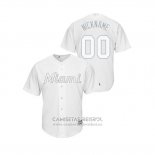 Camiseta Beisbol Hombre Miami Marlins Personalizada 2019 Players Weekend Replica Blanco