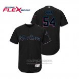 Camiseta Beisbol Hombre Miami Marlins Wei Yin Chen Flex Base Autentico Collection Alterno 2019 Negro