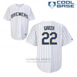 Camiseta Beisbol Hombre Milwaukee Brewers Matt Garza 22 Blanco Cool Base