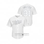 Camiseta Beisbol Hombre Minnesota Twins Devin Smeltzer 2019 Players Weekend Replica Blanco