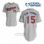 Camiseta Beisbol Hombre Minnesota Twins Glen Perkins 15 Gris Cool Base