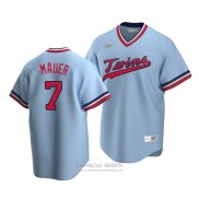 Camiseta Beisbol Hombre Minnesota Twins Joe Mauer Cooperstown Collection Road Azul