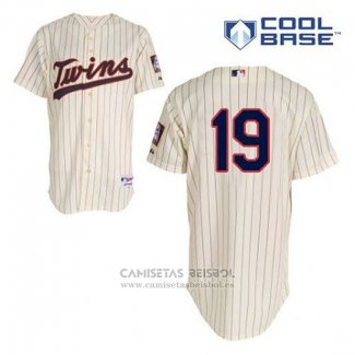 Camiseta Beisbol Hombre Minnesota Twins Kennys Vargas 19 Crema Alterno Cool Base