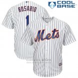 Camiseta Beisbol Hombre New York Mets 1 Amed Rosario Blanco Cool Base