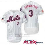 Camiseta Beisbol Hombre New York Mets 2017 Estrellas y Rayas Curtis Granderson Blanco Flex Base