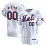 Camiseta Beisbol Hombre New York Mets 2024 World Tour London Series Primera Pick-A-Player Limited Blanco