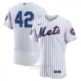 Camiseta Beisbol Hombre New York Mets Jackie Robinson Autentico Blanco