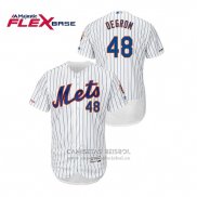 Camiseta Beisbol Hombre New York Mets Jacob Degrom Autentico Flex Base Blanco