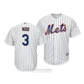 Camiseta Beisbol Hombre New York Mets Tomas Nido Cool Base Blanco