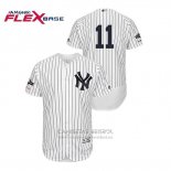 Camiseta Beisbol Hombre New York Yankees Brett Gardner 2019 Postemporada Flex Base Blanco