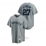 Camiseta Beisbol Hombre New York Yankees Giancarlo Stanton Cooperstown Collection Road Gris