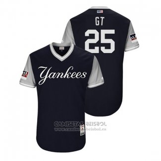 Camiseta Beisbol Hombre New York Yankees Gleyber Torres 2018 LLWS Players Weekend Gt Azul