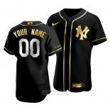 Camiseta Beisbol Hombre New York Yankees Personalizada Golden Edition Autentico Negro