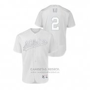 Camiseta Beisbol Hombre Oakland Athletics Khris Davis 2019 Players Weekend Autentico Blanco