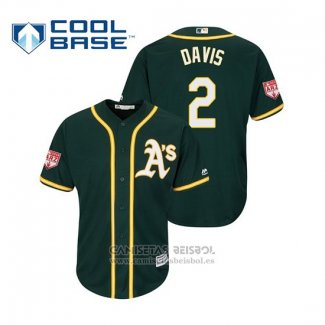 Camiseta Beisbol Hombre Oakland Athletics Khris Davis Cool Base Entrenamiento de Primavera 2019 Verde