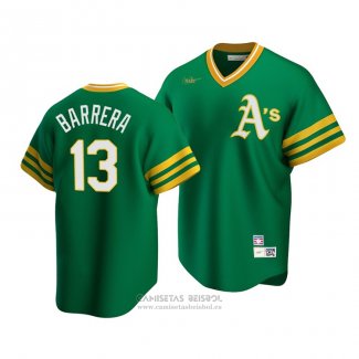 Camiseta Beisbol Hombre Oakland Athletics Luis Barrera Kelly Cooperstown Collection Road Verde