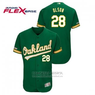 Camiseta Beisbol Hombre Oakland Athletics Matt Olson 150th Aniversario Patch Flex Base Kelly Verde