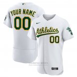 Camiseta Beisbol Hombre Oakland Athletics Personalizada Primera Autentico Blanco