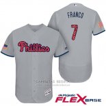 Camiseta Beisbol Hombre Philadelphia Phillies 2017 Estrellas y Rayas Maikel Franco Gris Flex Base