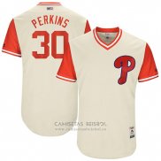 Camiseta Beisbol Hombre Philadelphia Phillies 2017 Little League World Series Cameron Perkins Tan