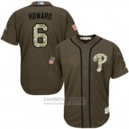 Camiseta Beisbol Hombre Philadelphia Phillies 6 Ryan Howard Verde Salute To Service