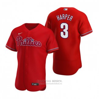 Camiseta Beisbol Hombre Philadelphia Phillies Bryce Harper Autentico Alterno 2020 Rojo