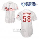 Camiseta Beisbol Hombre Philadelphia Phillies Jonathan Papelbon 58 Blanco Primera Cool Base