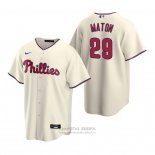 Camiseta Beisbol Hombre Philadelphia Phillies Nick Maton Replica Alterno Crema