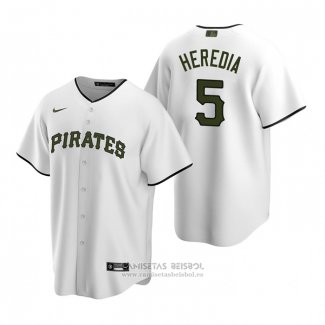 Camiseta Beisbol Hombre Pittsburgh Pirates Guillermo Heredia Alterno Replica Blanco