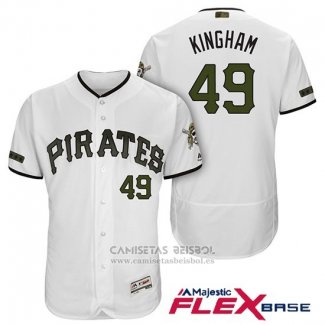 Camiseta Beisbol Hombre Pittsburgh Pirates Nick Kingham Blanco 2018 Primera Alterno Flex Base