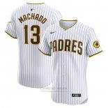 Camiseta Beisbol Hombre San Diego Padres Manny Machado Primera Elite Blanco