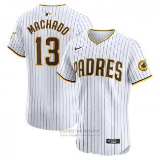 Camiseta Beisbol Hombre San Diego Padres Manny Machado Primera Elite Blanco