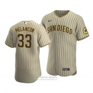 Camiseta Beisbol Hombre San Diego Padres Mark Melancon Sand Autentico Alterno Marron