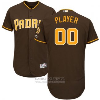 Camiseta Beisbol Hombre San Diego Padres Personalizada Marron