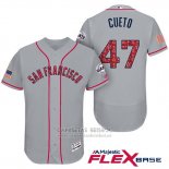 Camiseta Beisbol Hombre San Francisco Giants 2017 Estrellas y Rayas Johnny Cueto Gris Flex Base